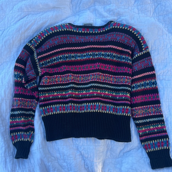 Vintage 90s Sigrid Olsen Embroidered Sweater Button Front Cardigan Size M - Picture 3 of 5